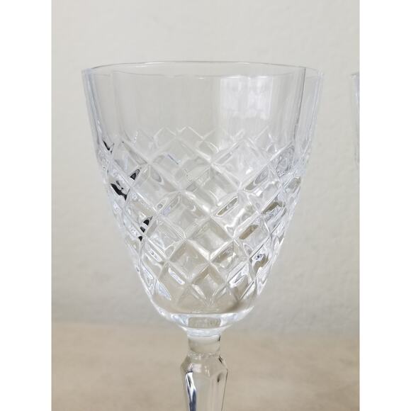 Cristal D' Arques Durand Dauphine Crystal Wine Water Goblets Glasses x2 Vintage - Picture 4 of 14